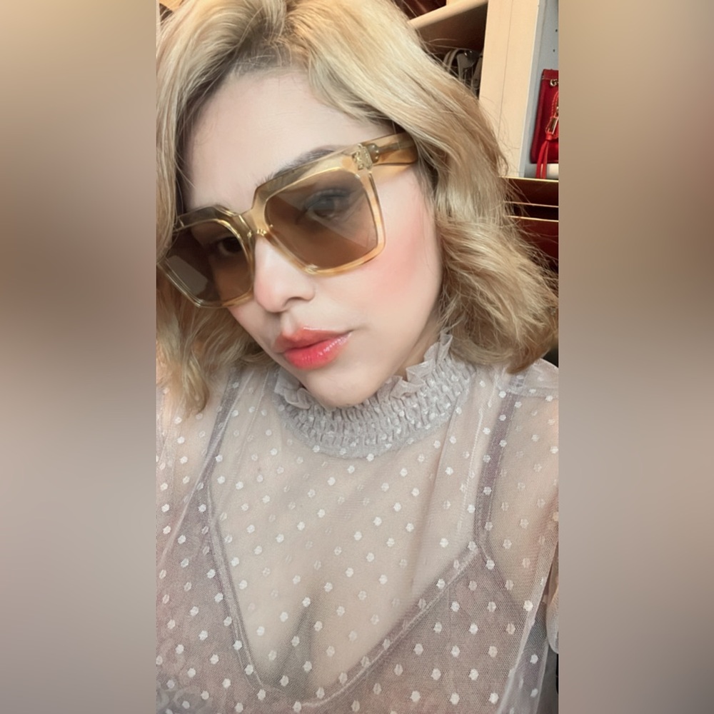 SALE✨CELINE Striped yellow square oversized sunglasses ✨